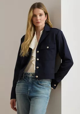 Lauren Ralph Lauren Women's Cropped Wool-Blend Twill Jacket, 4 | Belk