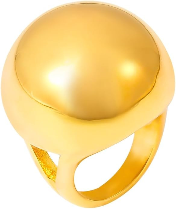 Kokoma Fashion Round Ball Chunky Ring for Women Blod Dome Statement Ring Thick Finger Band Stacki... | Amazon (US)