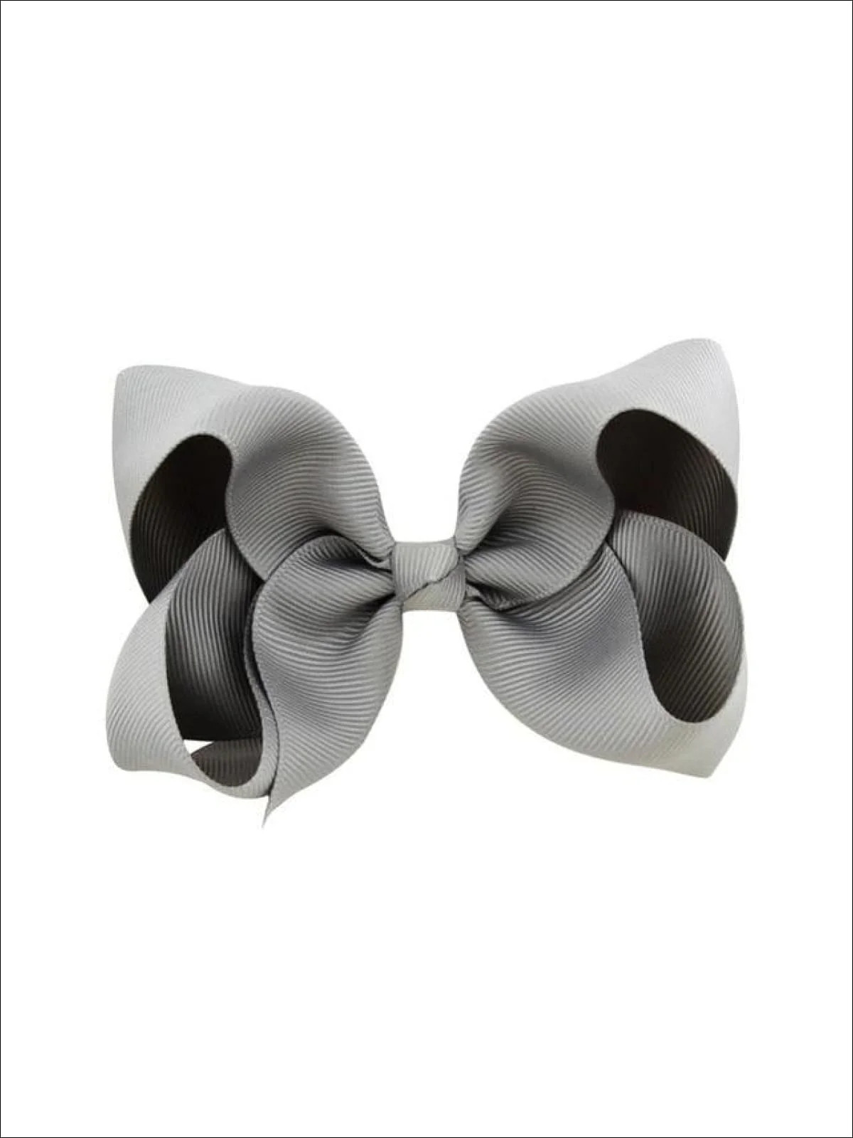 Girls Pastel Color Hair Bow Clip Grey / 6 | Mia Belle Girls