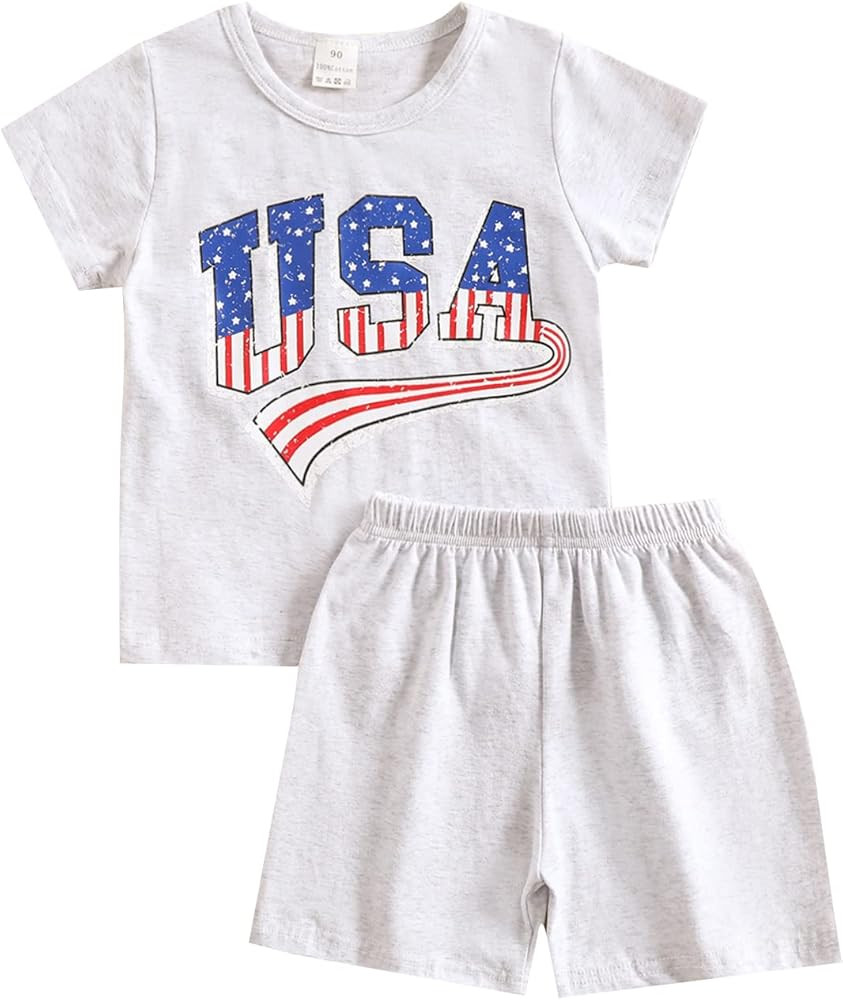MoZiKQin 4th of July Baby Boy Outfit Short Sleeve T-shirt Top and Stars Shorts Toddler Boy Indepe... | Amazon (US)