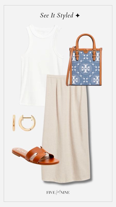 Easy summer outfit idea! Linen maxi skirt, plain white tank 

#LTKfindsunder100 #LTKsalealert