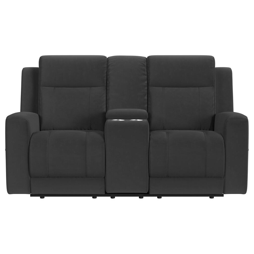 Brentwood Upholstered Reclining Loveseat In Dark Charcoal | 1stopbedrooms