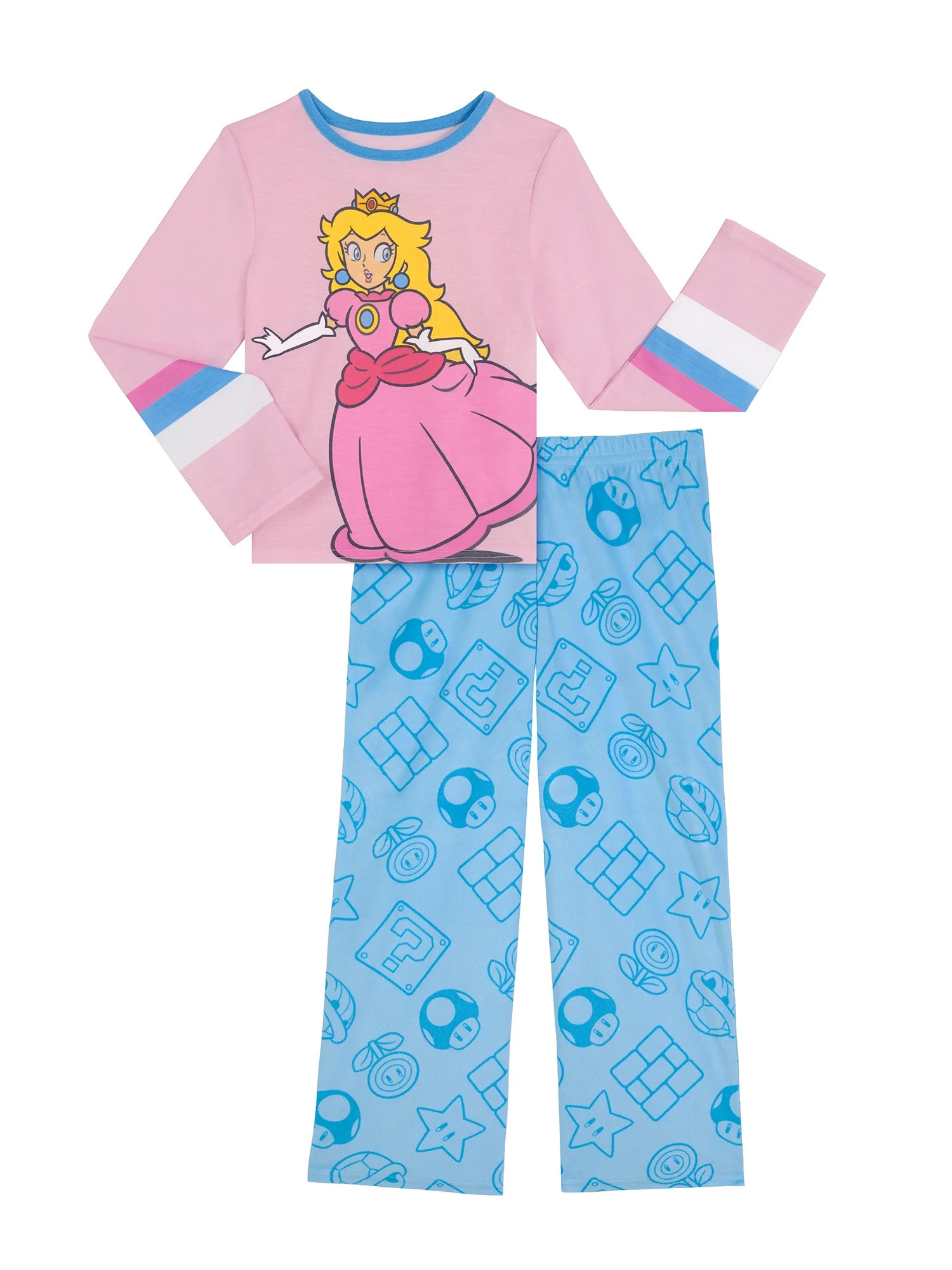 Princess Peach Girls Long Sleeve Top and Pajama Pants Set, 2-Piece, Sizes 4-16 - Walmart.com | Walmart (US)