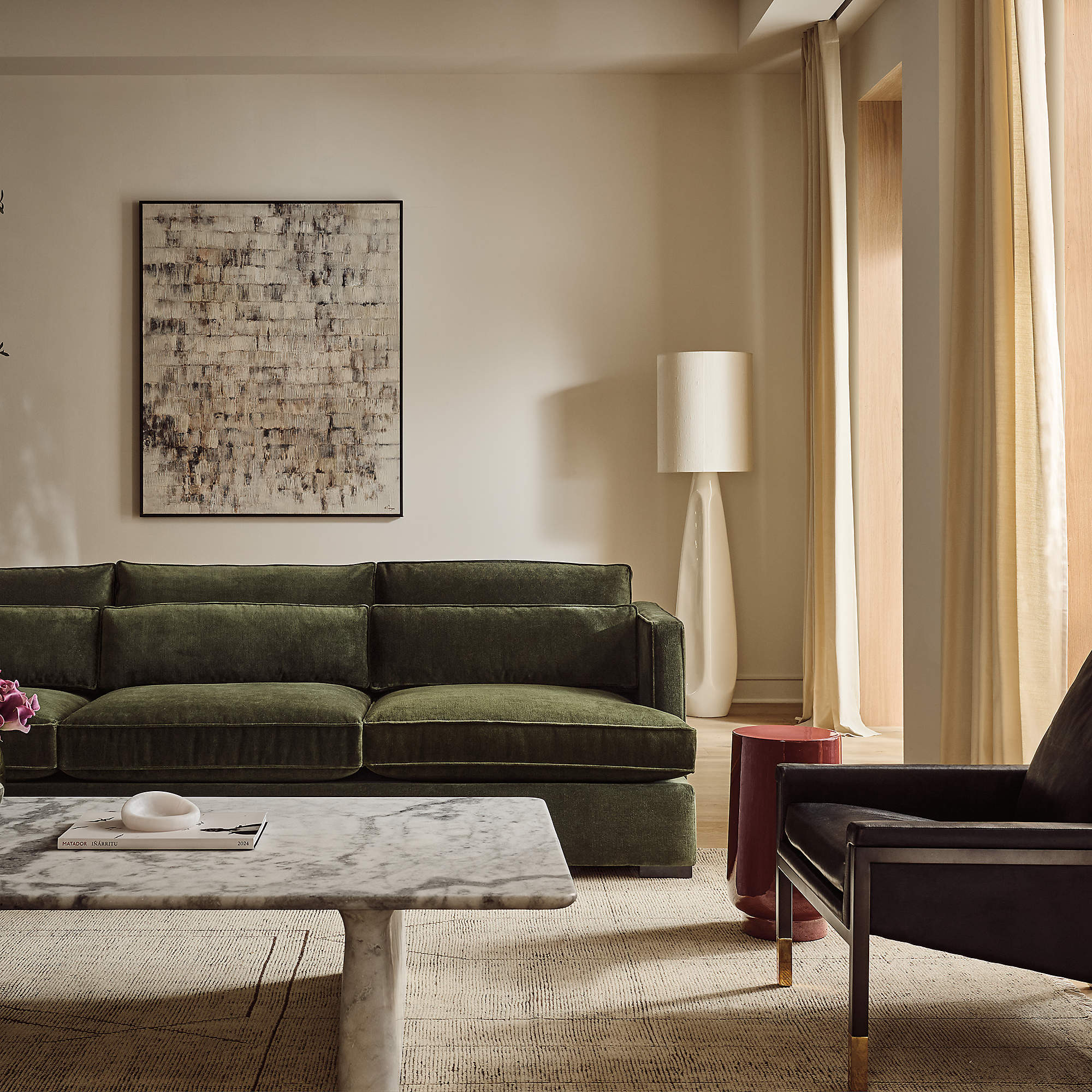 Palos Hand-Knotted Warm White and Tobacco Brown New Zealand Wool Area Rug 8'x10' | CB2 | CB2