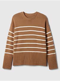 Oversized 24/7 Split-Hem Crewneck Sweater | Gap Factory