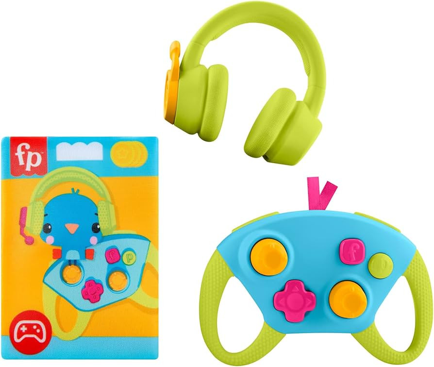 Fisher-Price Newborn Toys Level-Up Little Gamer Gift Set, Baby Rattle Teether & Crinkle Activitie... | Amazon (US)