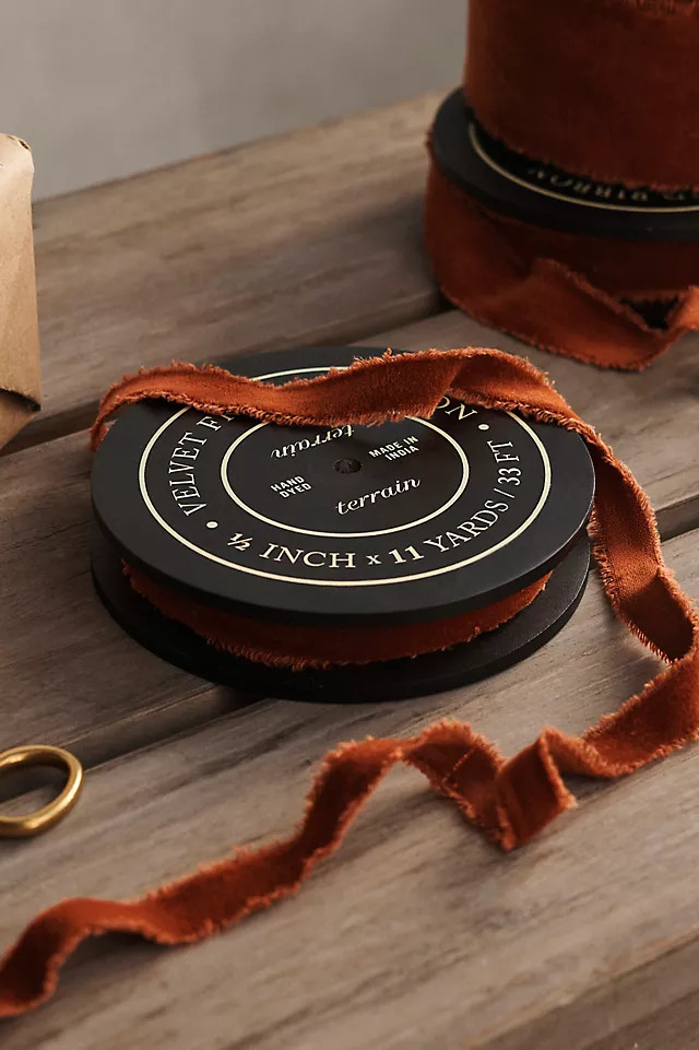 Antiqued Frayed Velvet Ribbon | Anthropologie (US)