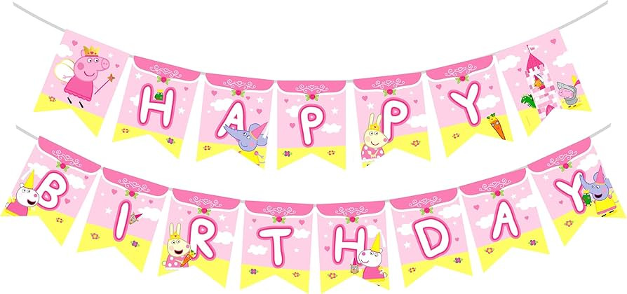 Treasures Gifted Princess Peppa Pig Birthday Banner - Officially Licensed Party Decorations and S... | Amazon (US)