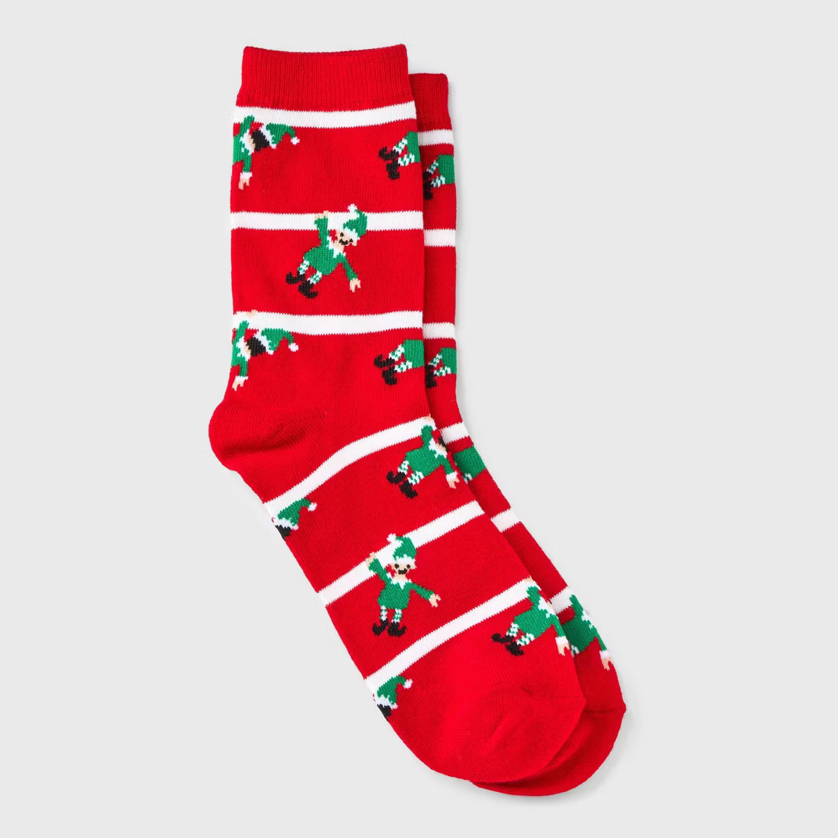 Women's Elf Striped Holiday Crew Socks - Wondershop™ Red/White 4-10 | Target