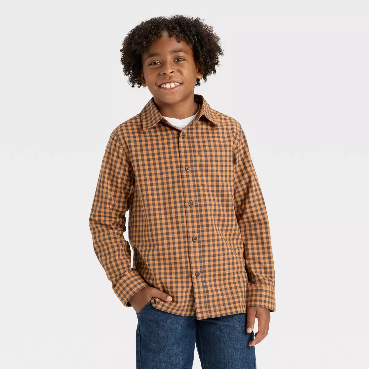 Boys' Long Sleeve Button-Down Shirt - Cat & Jack™ | Target