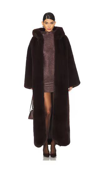 GIUSEPPE DI MORABITO Faux Fur Coat in Brown. - size S | Revolve Clothing (Global)
