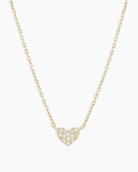 Diamond Pavé Heart Charm Necklace | Gorjana