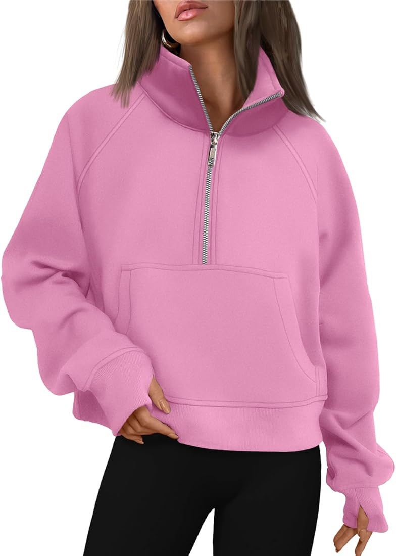 AUTOMET Womens Sweatshirts Half Zip Cropped Pullover Fleece Quarter Zipper Hoodies Fall outfits C... | Amazon (US)