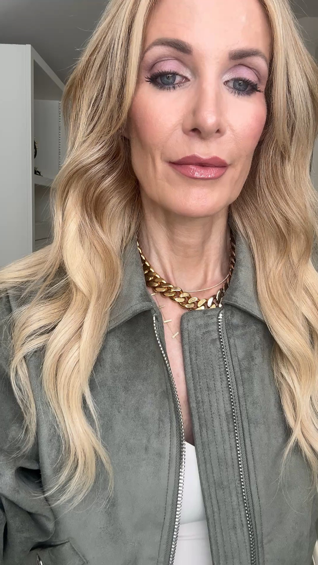 Sage green bomber jacket + high-waisted Pistola jeans for an easy elevated spring outfit ✨ Love this faux suede jacket with the cinched waist detail and these vintage-inspired jeans that look designer for less. XS jacket and size 24 jeans. #BomberJacket #SpringStyle #LTKOver40 

 #LTKSeasonal #LTKOver40