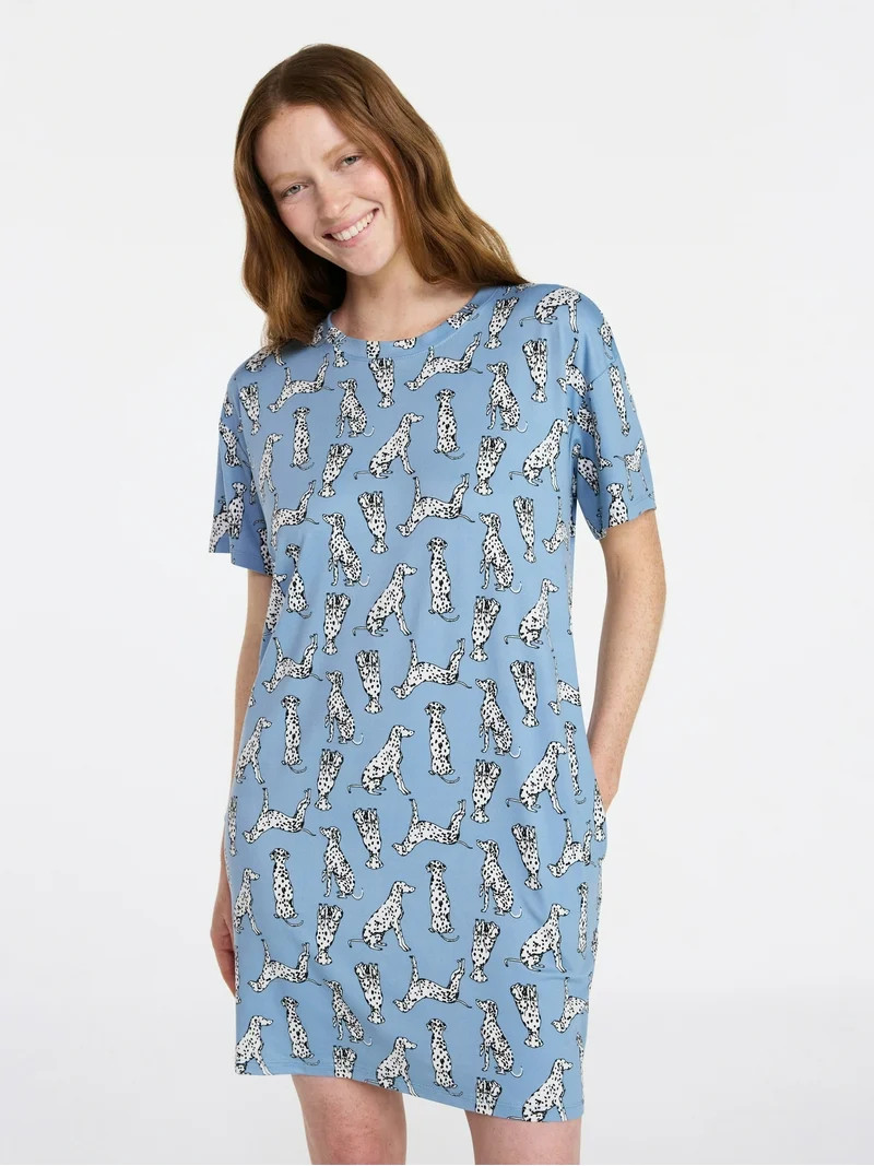 Joyspun Women’s Dreamy Soft Collection Short Sleeve Sleep Shirt, Sizes S/M to 2X/3X | Walmart (US)