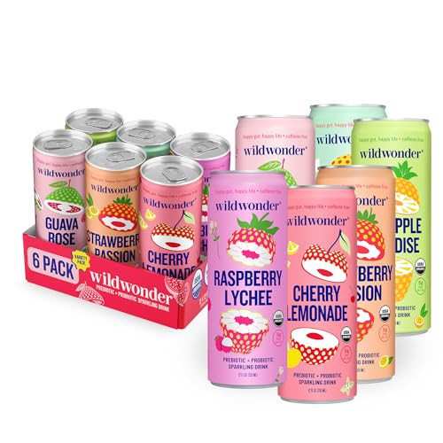 wildwonder Classic Variety Sparkling Probiotic Drink, 6 Pack | Amazon (US)
