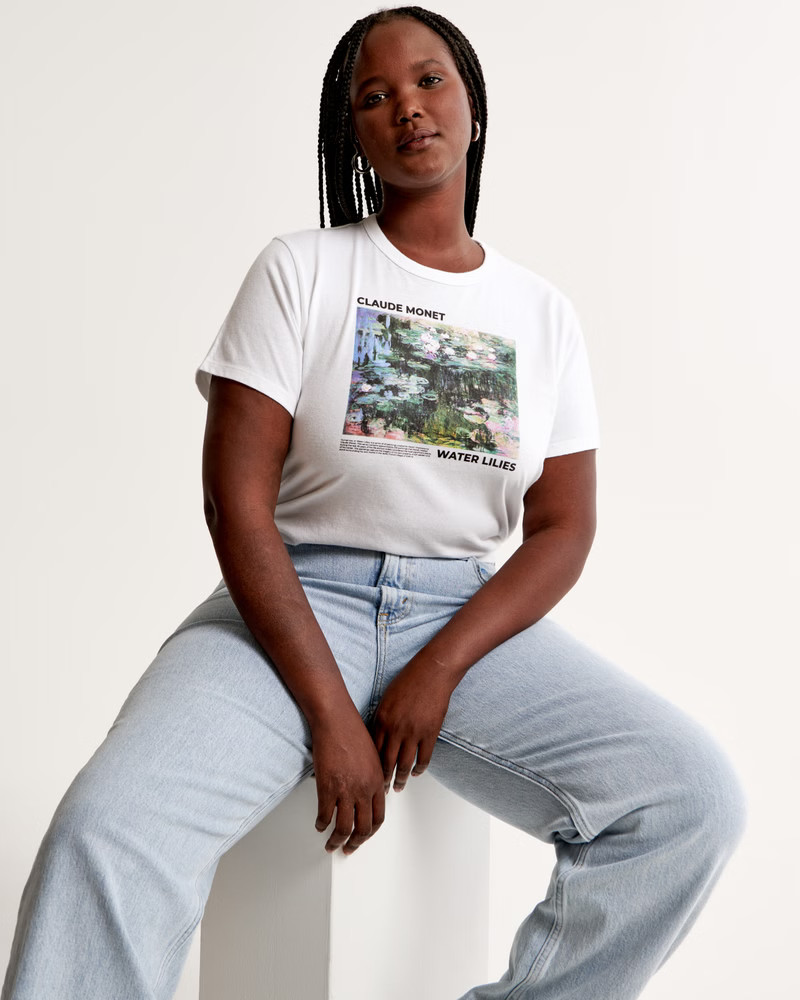 Women's Short-Sleeve Monet Graphic Skimming Tee | Women's Tops | Abercrombie.com | Abercrombie & Fitch (US)