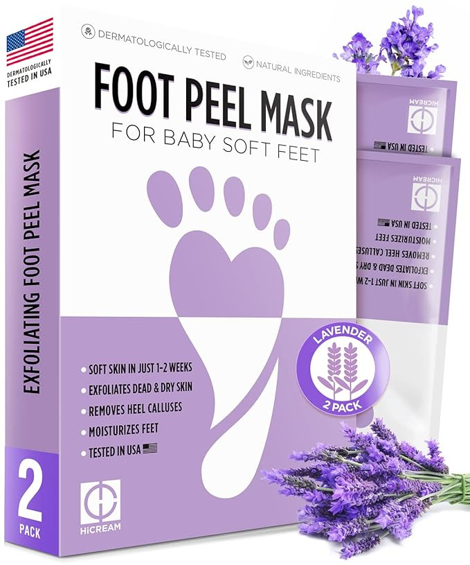 Hicream Foot Peel Mask- 2 Pairs of Regular Skin Exfoliating Foot mask For Cracked Heels, Dead Ski... | Amazon (US)