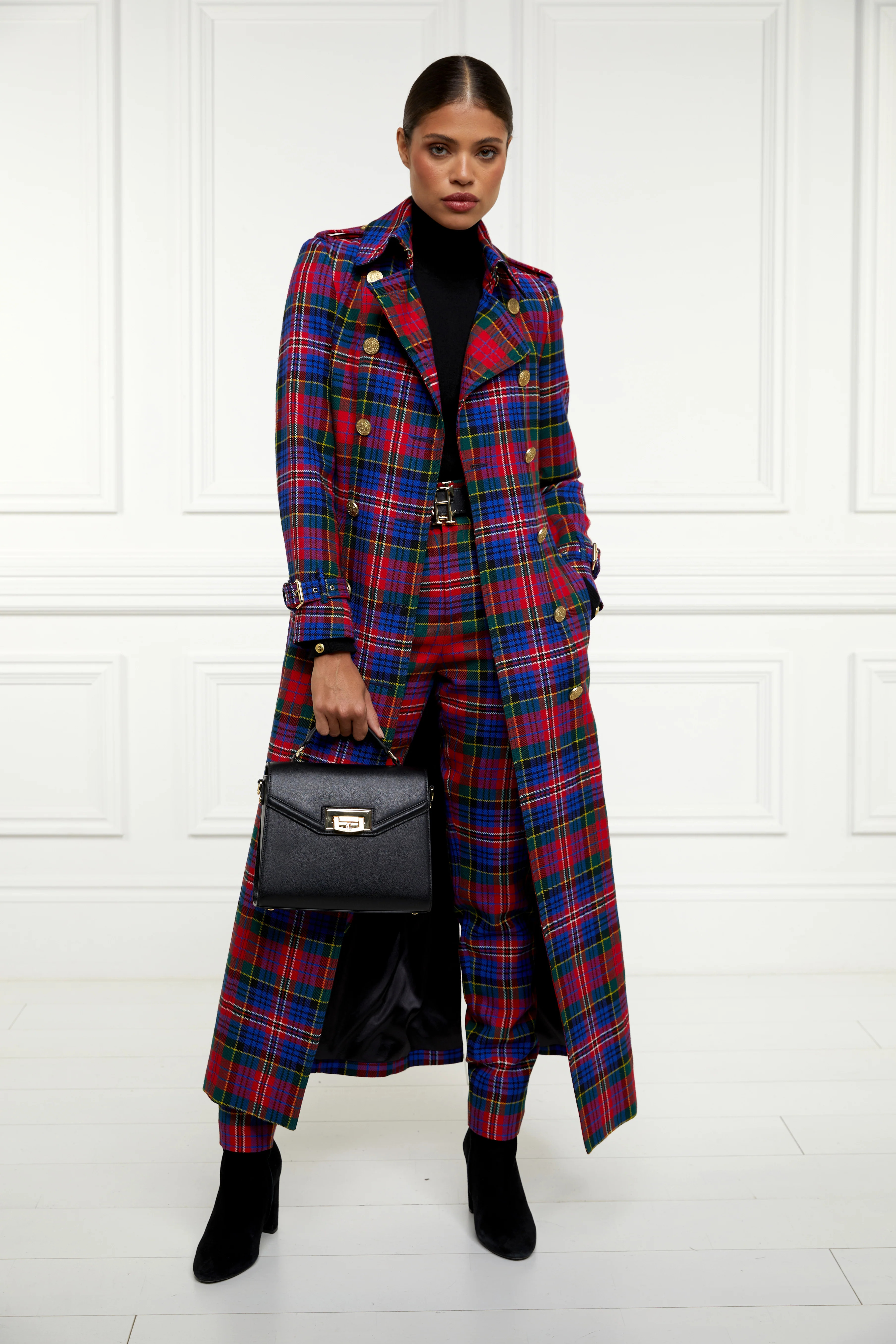 Full Length Marlborough Trench Coat (Macpherson Tartan) | Holland Cooper