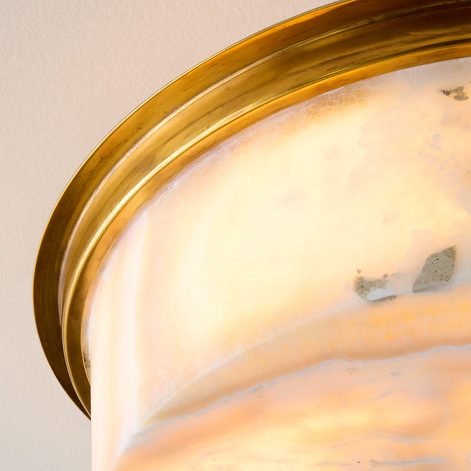 Natalia Onyx and Aged Brass Flush Mount Light | CB2 | CB2