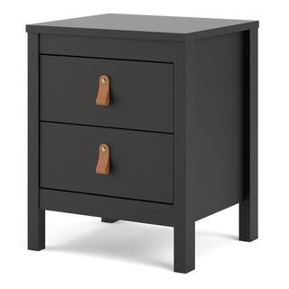 Madrid 2-Drawer Black Matte Nightstand | The Home Depot