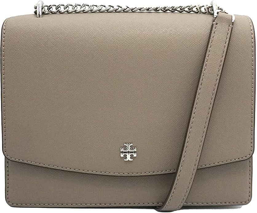 Tory Burch 78604 Gray Heron Stainless Steel Hardware Emerson Women's Leather Flap Adjustable Shou... | Amazon (US)