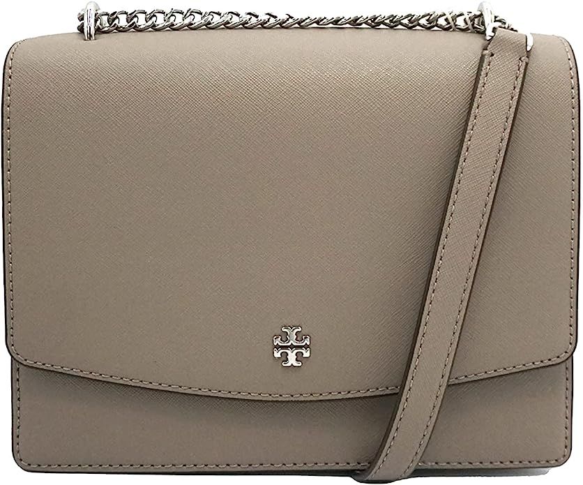 Tory Burch 78604 Gray Heron Stainless Steel Hardware Emerson Women's Leather Flap Adjustable Shou... | Amazon (US)