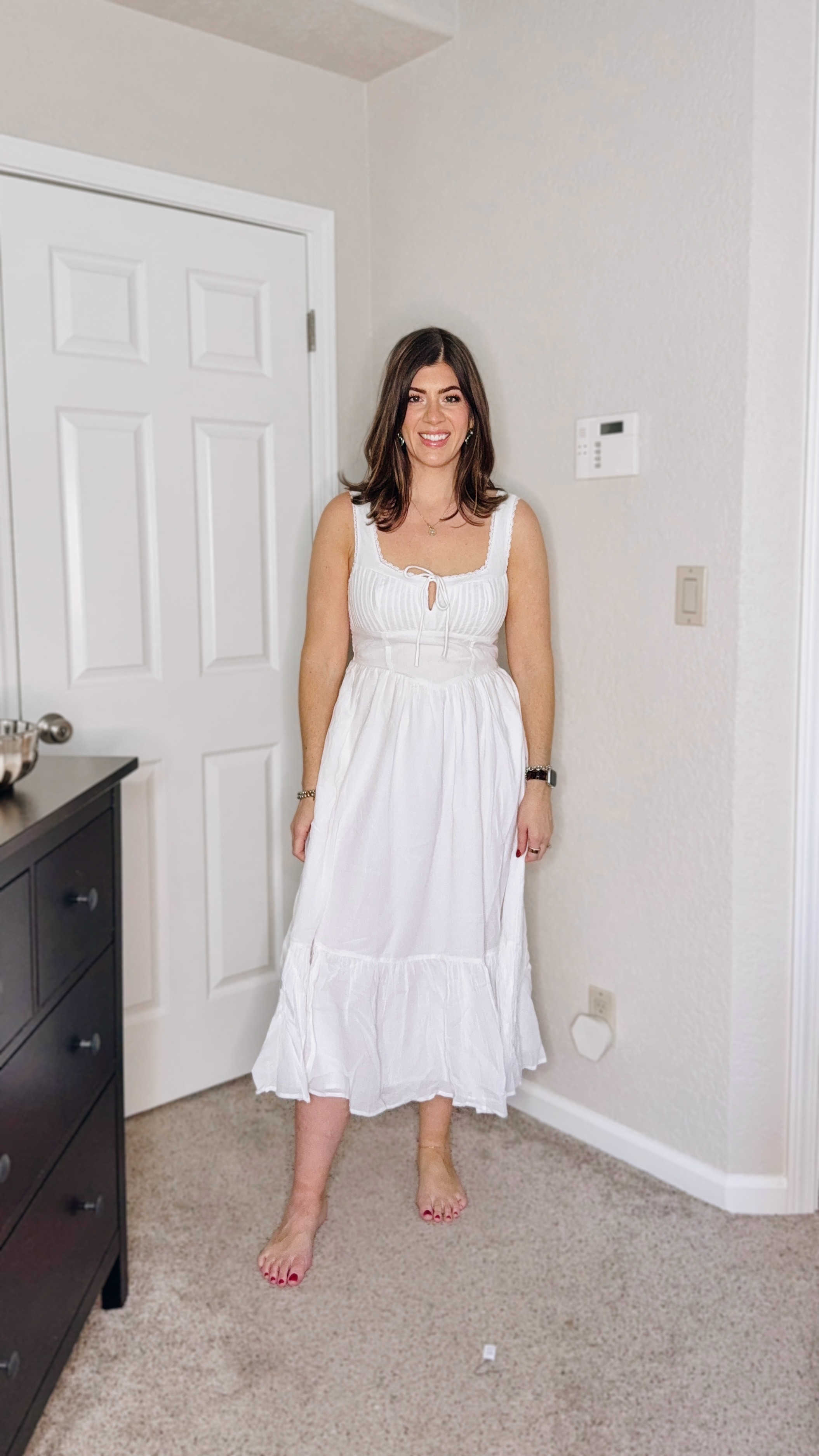 American eagle spring dress 
In a medium in the corset milkmaid dress


#LTKWedding #LTKMidsize #LTKOver40