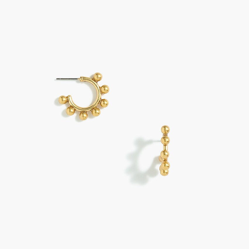 Beaded mini hoop earrings | J.Crew Factory