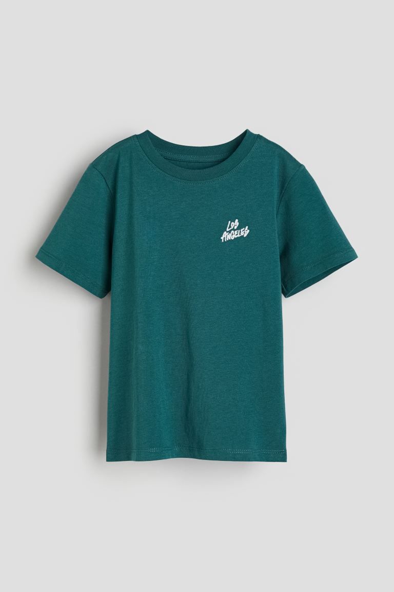 Printed T-shirt - Green/Los Angeles - Kids | H&M US | H&M (US + CA)