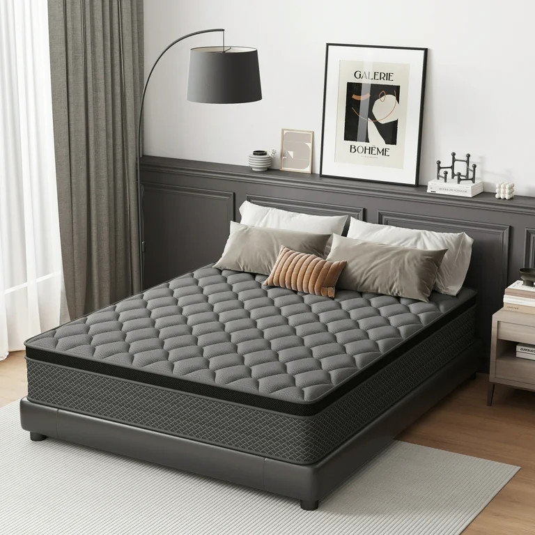 Mocangtu 12" Queen Hybrid Mattress in a Box, Gel Memory Foam with Individually Wrapped Pocket Coi... | Walmart (US)
