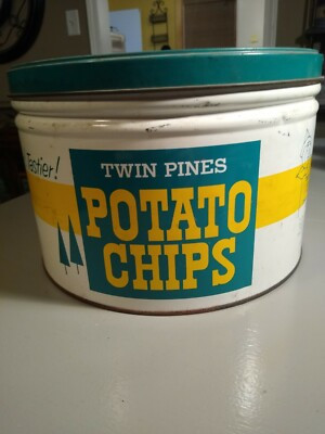 Twin Pines Potato Chip Can Green Lid | eBay US