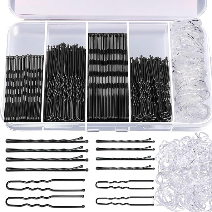 Teenitor 300pcs Hair Pins Bobby Pins Black, 100 Black Bobby Pins 2" 2.75"100 Hair Pins for Women ... | Amazon (US)