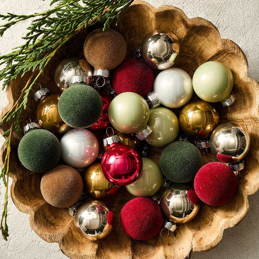 Small Glass Ball Ornaments (Set of 25) - Festive | West Elm (US)