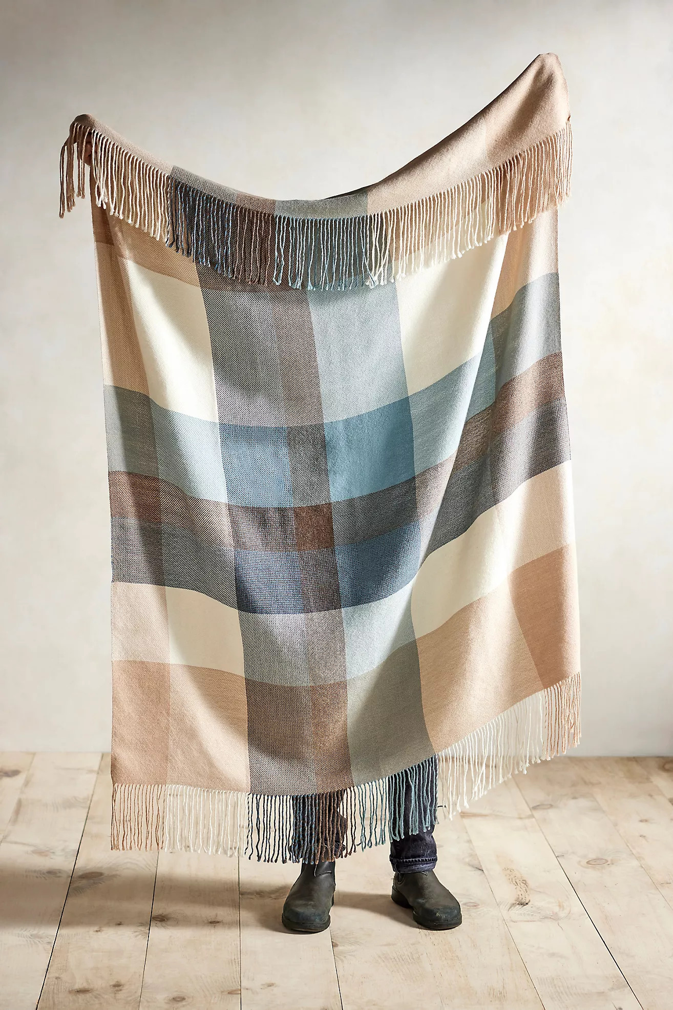 Coastal Plaid Alpaca Throw | Anthropologie (US)