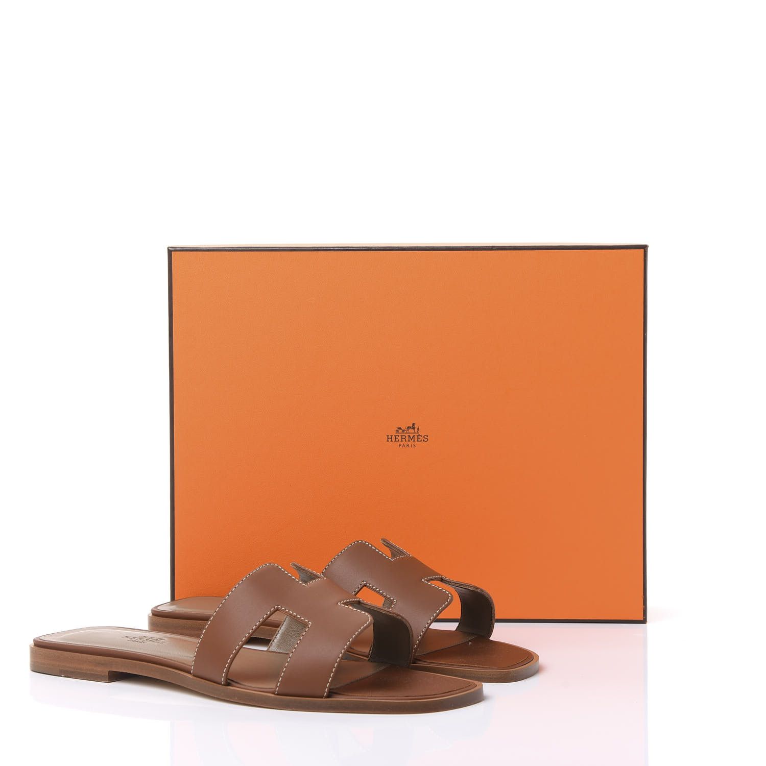 HERMES

Box Calfskin Oran Sandals 39 Gold | Fashionphile