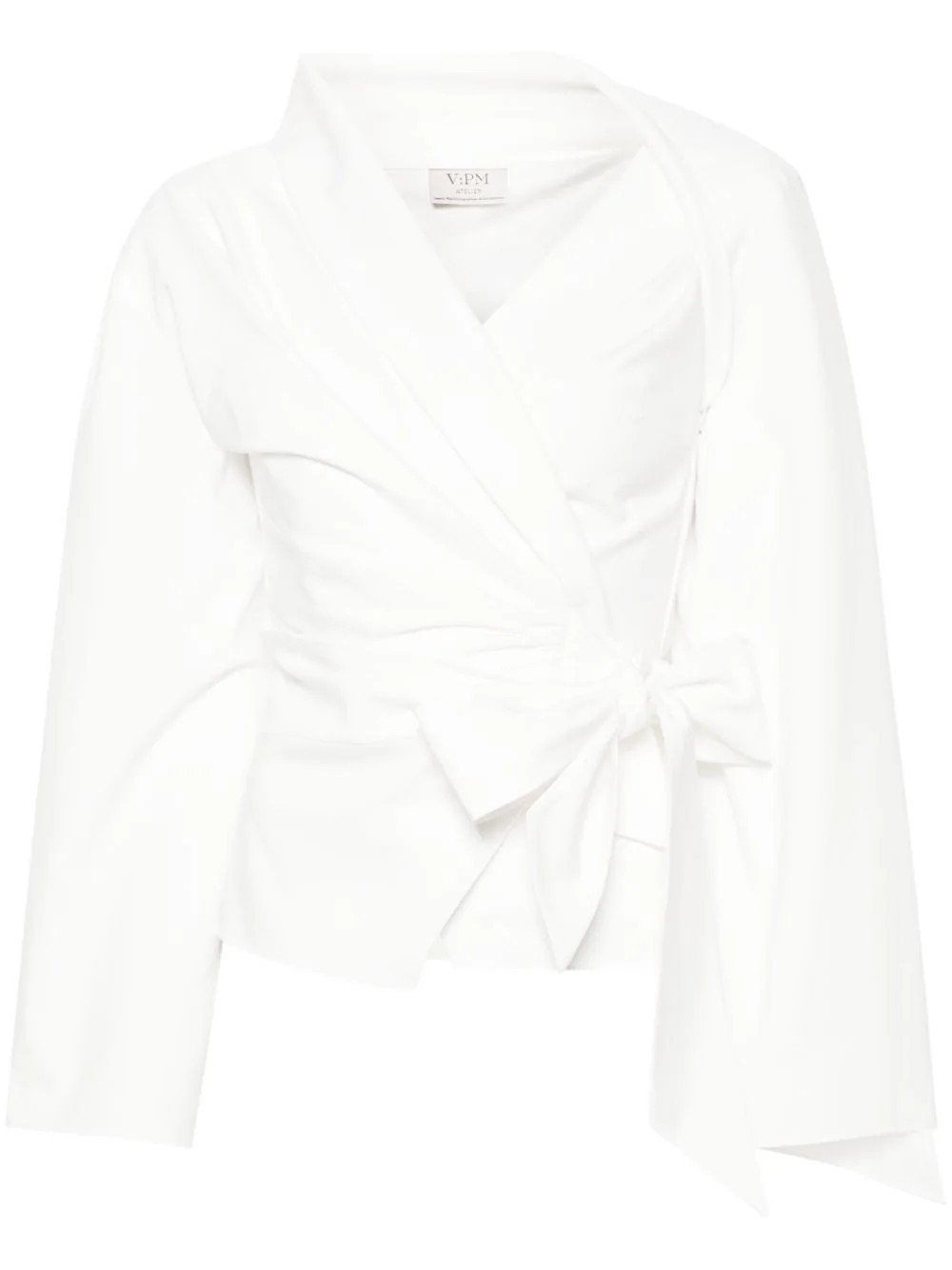 V:PM ATELIER Deby tied-waist blouse - White | Farfetch Global