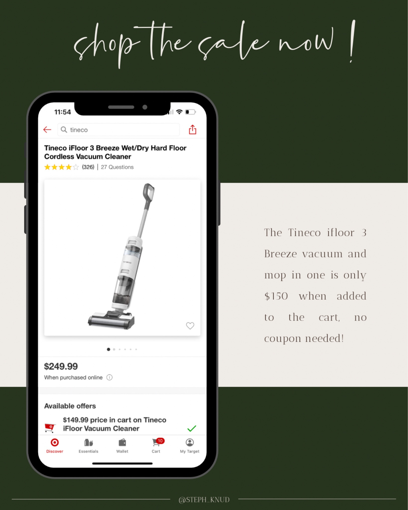 💲TINECO SALE ALERT 💲 

Tineco ifloor 3 Breeze vacuum and mop in one is only $150 when added to the cart! A parents dream machine, IYKYK! 

#LTKGiftGuide #LTKHolidaySale #LTKhome