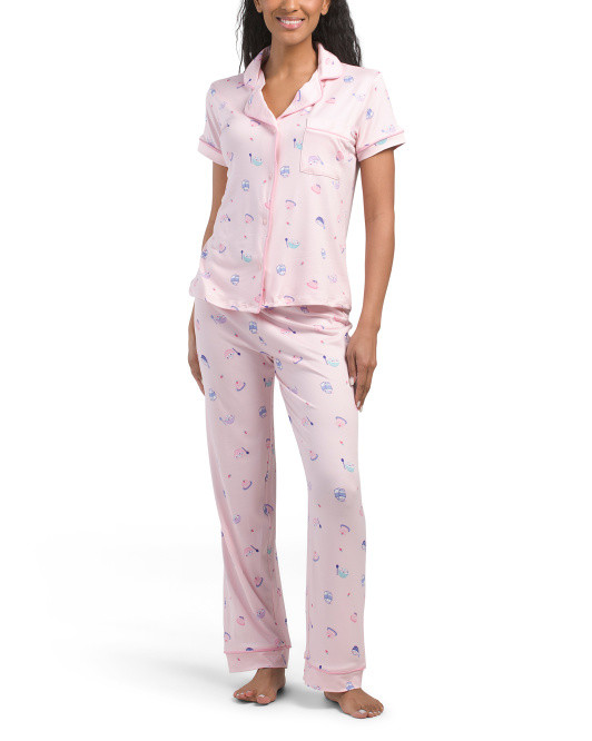 Saloon Notch Collar Pajama Set | TJ Maxx