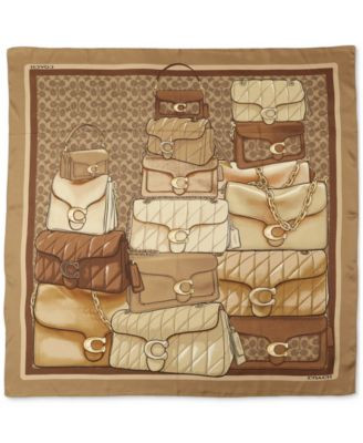 Stacked Tabby Printed Silk Square Scarf | Macy's