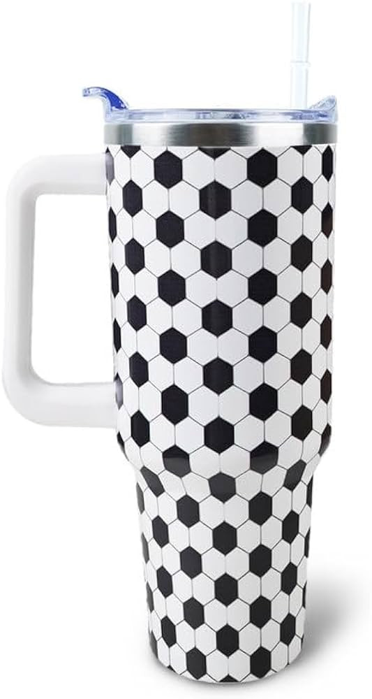WENININOK Soccer Mom 40 oz Tumbler with Handle and Straw Lid Leak Proof - Soccer Mom Tumbler for ... | Amazon (US)