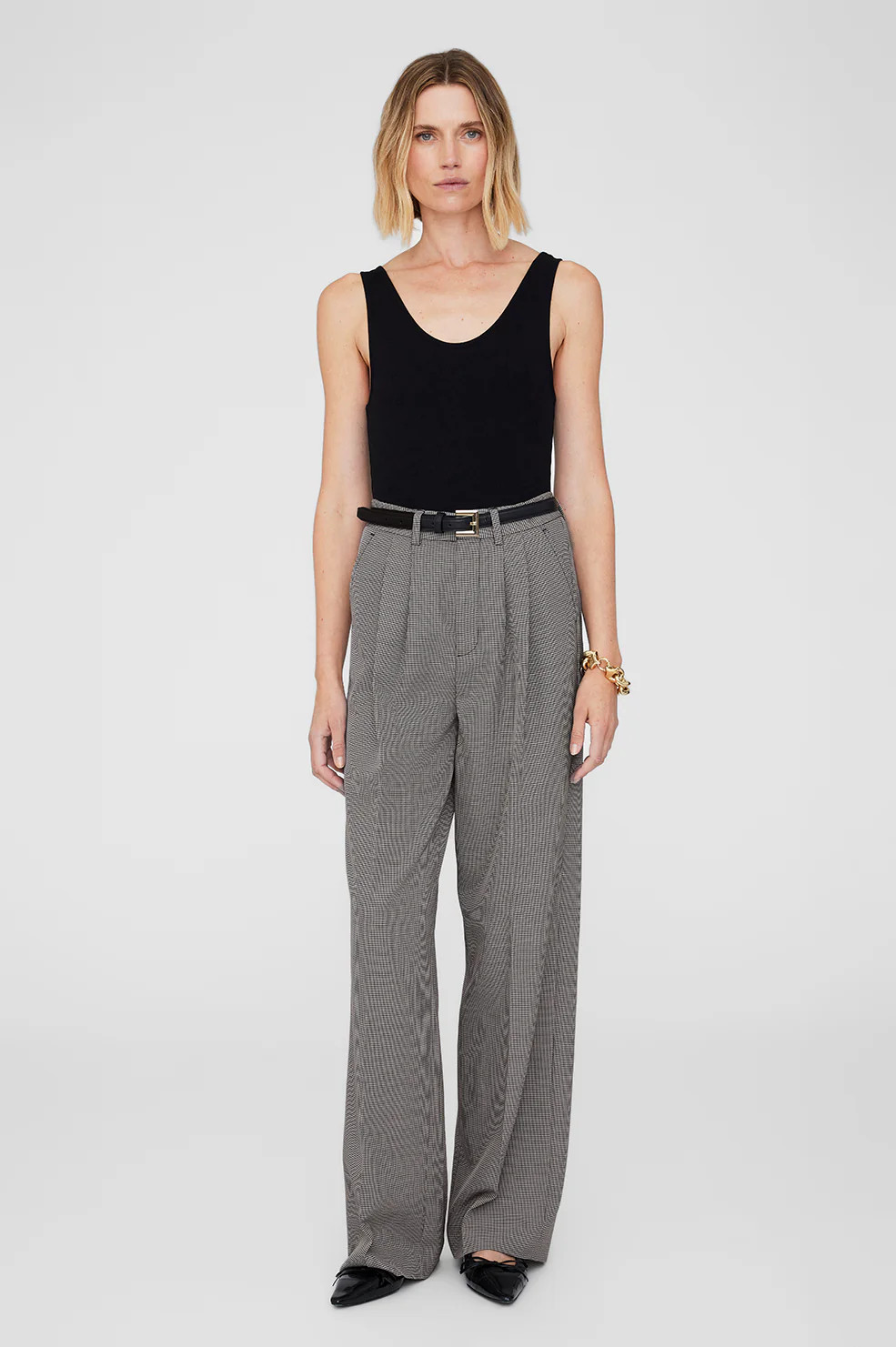 Carrie Pant - Black And White Mini Houndstooth | Anine Bing