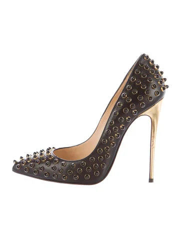 Christian Louboutin Leather Studded Pumps | The Real Real, Inc.