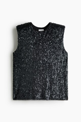 Sequined Top with Shoulder Pads | H&M (US + CA)