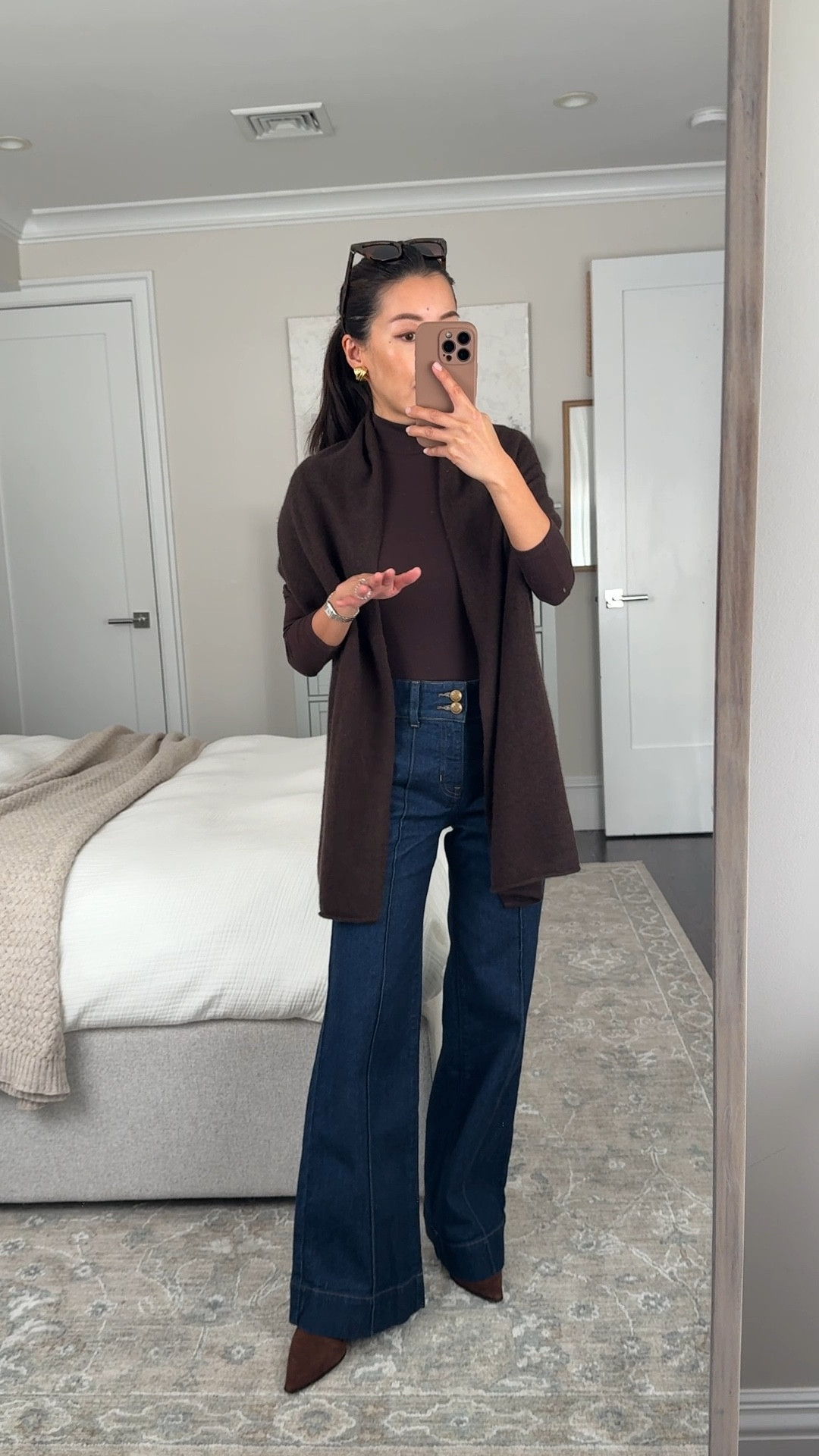 J. Crew winter outfit and gift idea 

• Cashmere wrap. This is a lightweight, larger sized scarf that’s in between a regular scarf and larger shawl size, comes in lots of good colors

• Denim trouser jeans 23 petite - I size down in this style for a closer fit at the waist , runs long and requires heels on petites

• Ankle boots size 5.5

Elevated mom style, petite friendly, easy winter outfit ideas, gifts for her for mom

#LTKGiftGuide #LTKPetite #LTKSeasonal