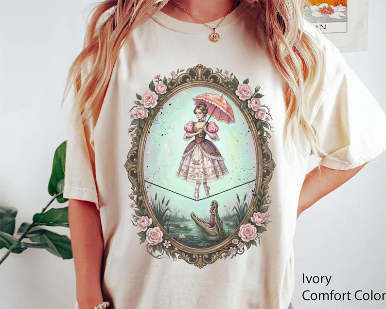 Vintage Haunted Mansion Tightrope Girl Shirt, Flower Tightrope Walker T-shirt, Gothic Sally Slate... | Etsy (Global)