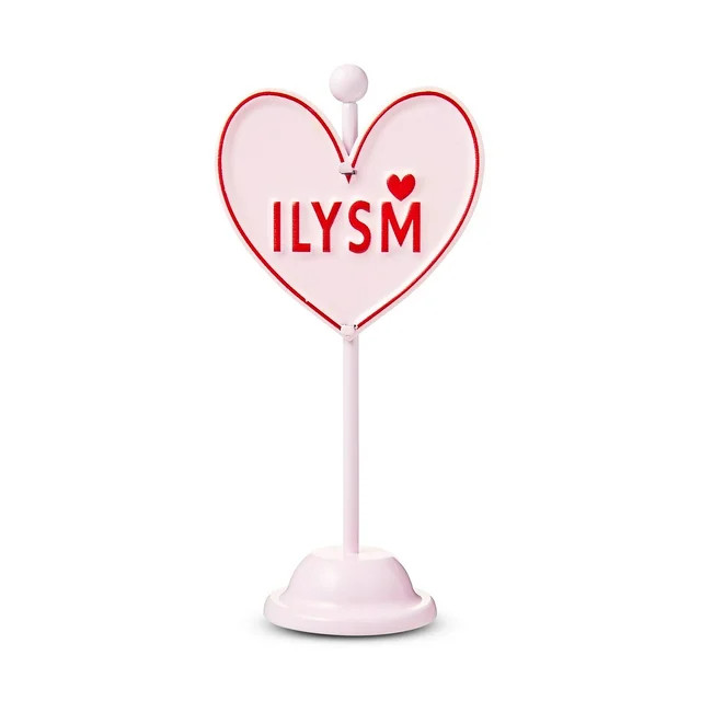 Valentine's Day Pink & Red Heart ILYSM Tabletop Decoration, 6.75 in, by Way To Celebrate - Walmar... | Walmart (US)