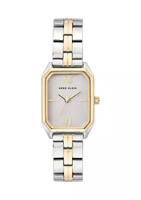 Anne Klein Two Tone Bracelet Rectangular Case Watch | Belk