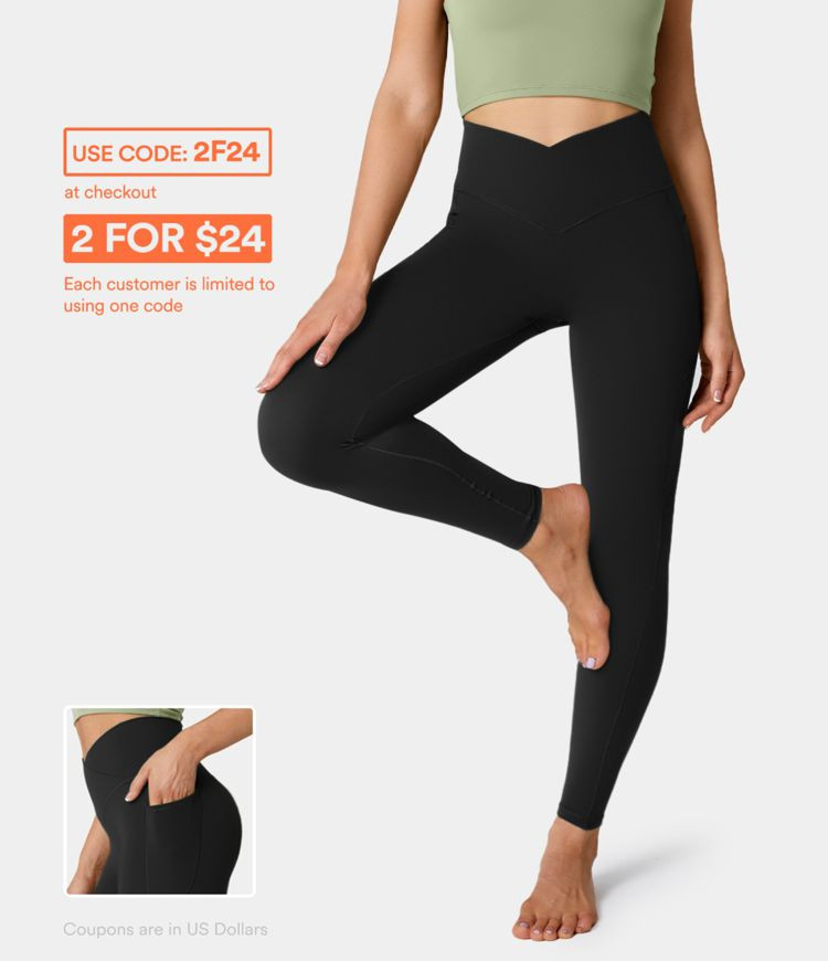 Everyday Cloudful™ Fabric 3.0 Crossover Pocket Plain Leggings | HALARA