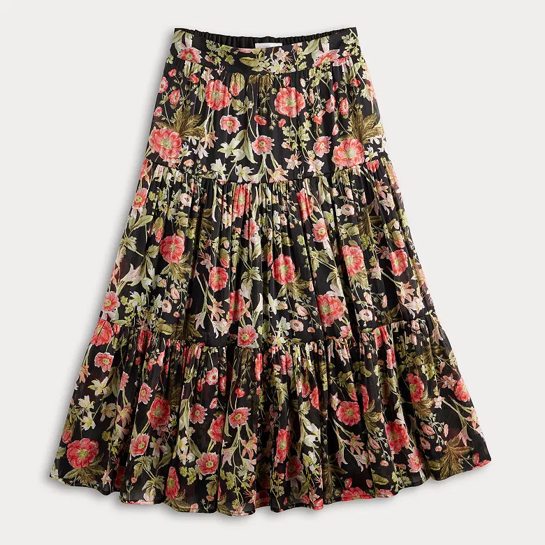 Women's LC Lauren Conrad Tiered Midi Skirt | Kohl's